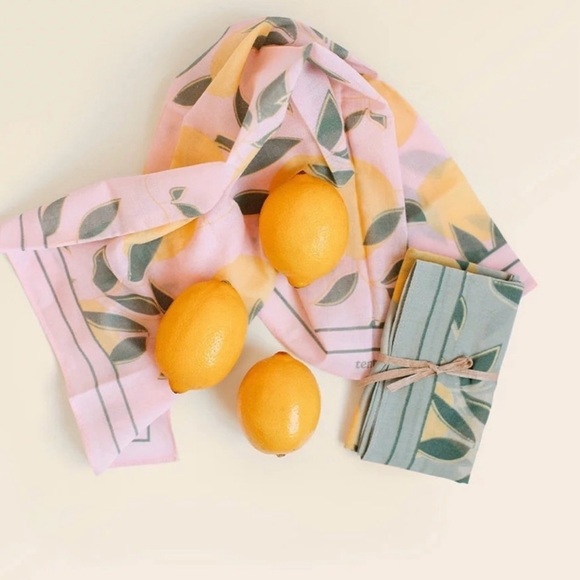 tentree Accessories - Tentree x Jilly Box Pink Lemon Print Scarf